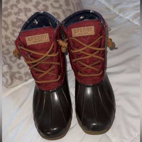 Sperry Rain & Snow Boots Red and Brown Waterproof Design - Picture 1 of 2